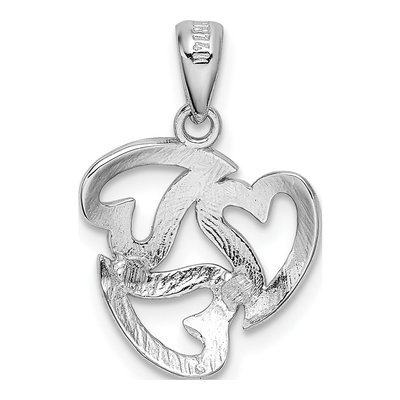 14K White Gold Cut-Out 3-Heart Pendant – view 4