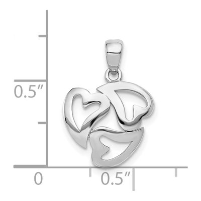14K White Gold Cut-Out 3-Heart Pendant – view 5