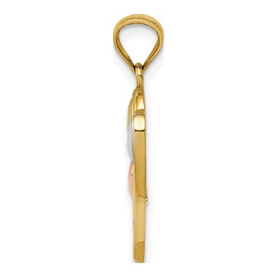 14K Two-Tone Gold Hearts Pendant – view 3