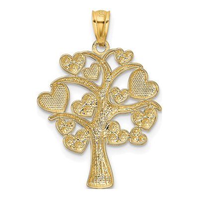 14K Yellow Gold Hearts Tree Pendant – view 4