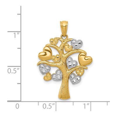 14K Yellow Gold Hearts Tree Pendant – view 5