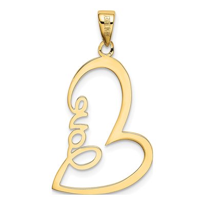 14K Yellow Gold LOVE Heart Pendant – view 4
