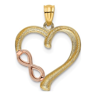14K Two-Tone Gold Infinity Heart Pendant – view 4