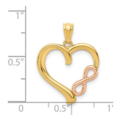 14K Two-Tone Gold Infinity Heart Pendant – view 5