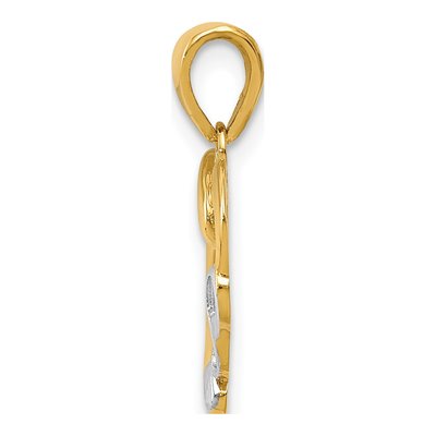 14K Yellow Gold Infinity Heart Pendant – view 3