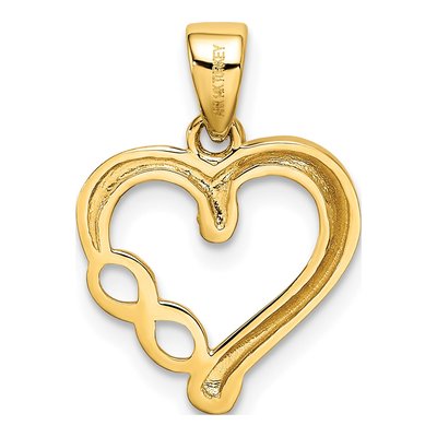 14K Yellow Gold Infinity Heart Pendant – view 4