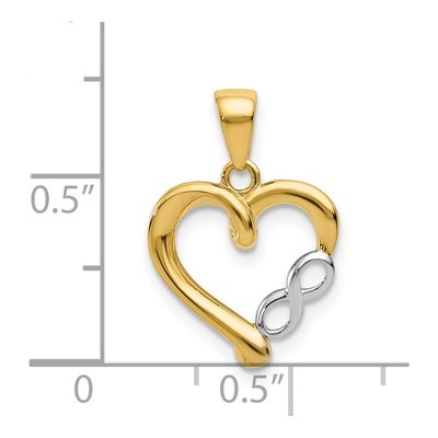 14K Yellow Gold Infinity Heart Pendant – view 5