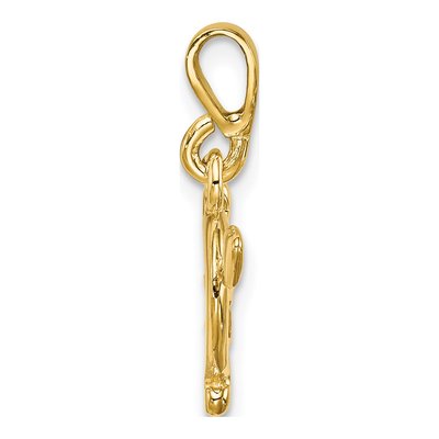 14K Yellow Gold Bow Arrow Pendant – view 3