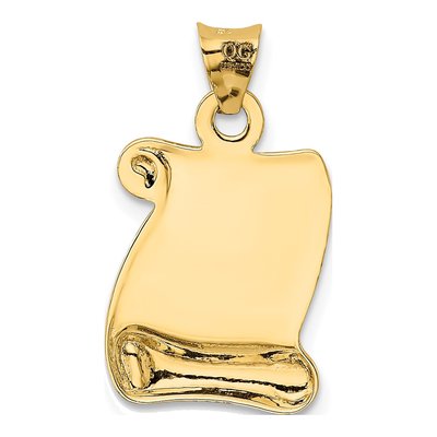 14K Yellow Gold I LOVE YOU Scroll Pendant – view 4