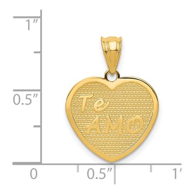 14K Yellow Gold TE AMO Heart Pendant – view 5