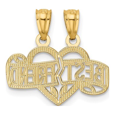 14K Yellow Gold Best Friend Heart Pendant – view 4