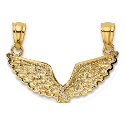 14K Yellow Gold Break-Apart Angel Wings Set Pendant – view 4
