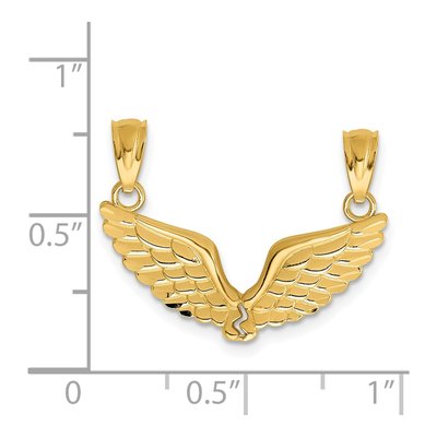 14K Yellow Gold Break-Apart Angel Wings Set Pendant – view 5