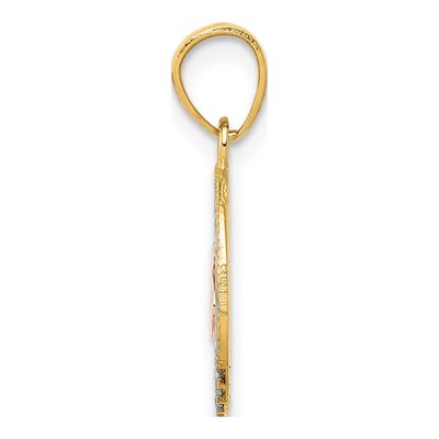 14K Two-Tone Gold CZ Pendant – view 3