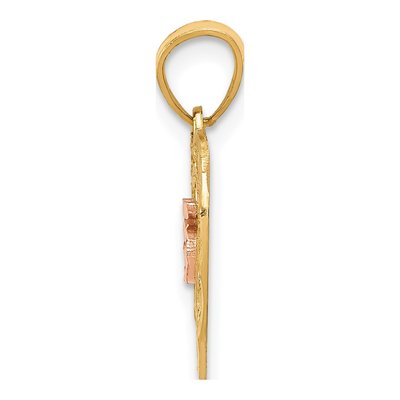 14K Two-Tone Gold Diamond-Cut Pendant – view 3