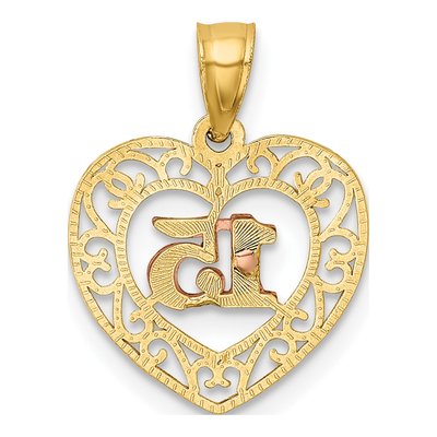14K Two-Tone Gold Diamond-Cut Pendant – view 4