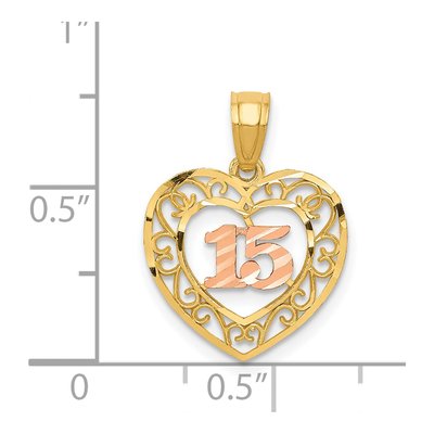 14K Two-Tone Gold Diamond-Cut Pendant – view 5