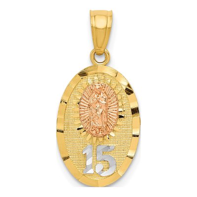 14K Two-Tone Gold Our of Guadalupe Pendant