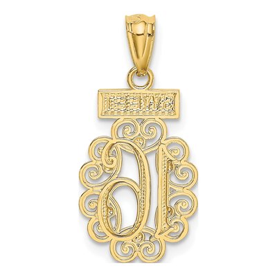 14K Yellow Gold Filigree Sweet Pendant – view 4