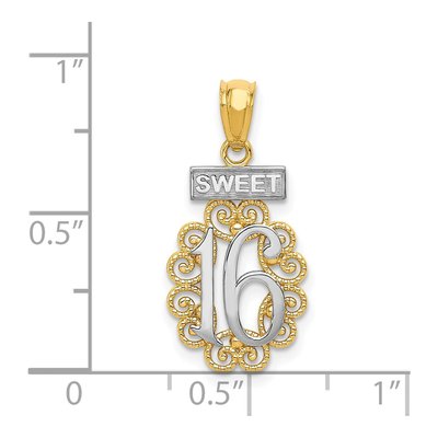 14K Yellow Gold Filigree Sweet Pendant – view 5