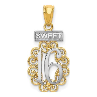 14K Yellow Gold Filigree Sweet Pendant