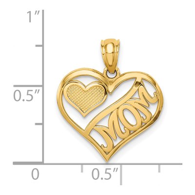 14K Yellow Gold MOM Heart Pendant – view 4