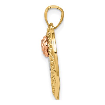14K Two-Tone Gold MOM Heart Pendant – view 3