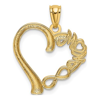 14K Yellow Gold MOM Heart Infinity Pendant – view 4