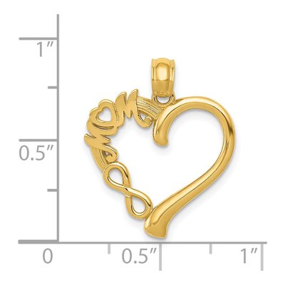 14K Yellow Gold MOM Heart Infinity Pendant – view 5