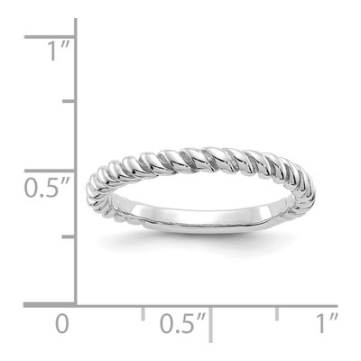 14K White Gold 3mm Twisted Wedding Band – view 3