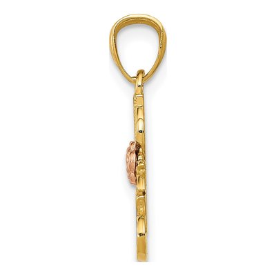 14K Two-Tone Gold NANA Diamond-Cut Number 1 Pendant – view 3