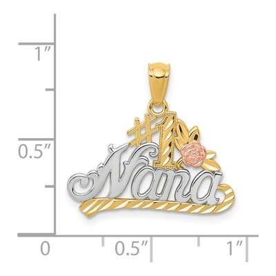 14K Two-Tone Gold NANA Diamond-Cut Number 1 Pendant – view 5