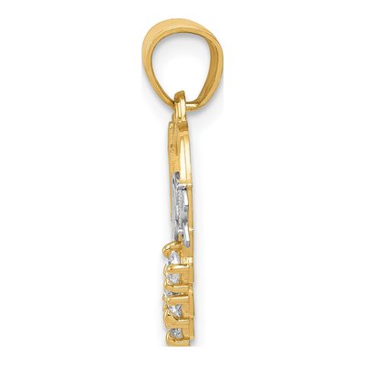 14K Yellow Gold CZ Daughter Heart Number 1 Pendant – view 3
