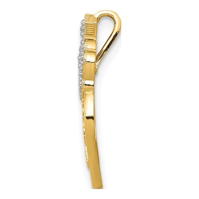 14K Yellow Gold Daddy's Little Girl Heart Crown Slide Pendant – view 3