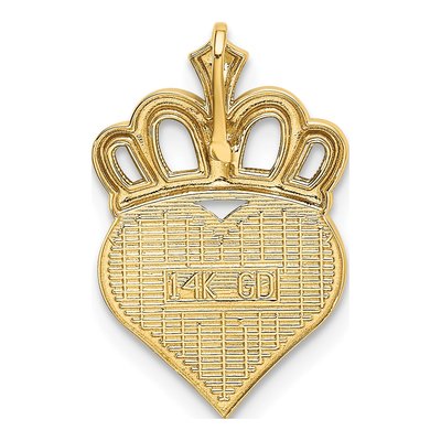 14K Yellow Gold Daddy's Little Girl Heart Crown Slide Pendant – view 4
