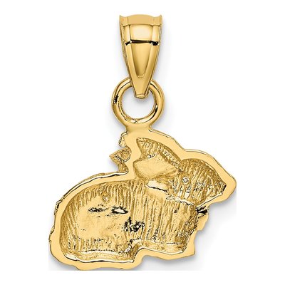 14K Yellow Gold Rabbit Pendant – view 4