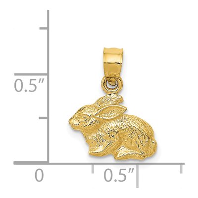 14K Yellow Gold Rabbit Pendant – view 5