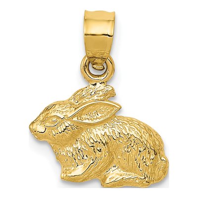 14K Yellow Gold Rabbit Pendant