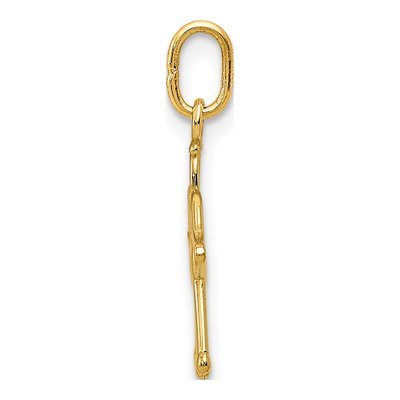 14K Yellow Gold Small Angel Heart Pendant – view 3