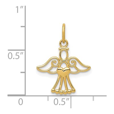 14K Yellow Gold Small Angel Heart Pendant – view 5