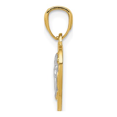 14K Yellow Gold Guardian Angel Heart Pendant – view 3