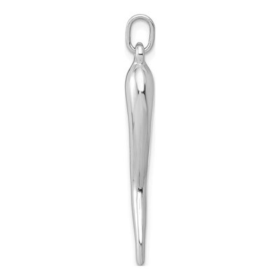 14K White Gold 3-D Horn Pendant – view 3