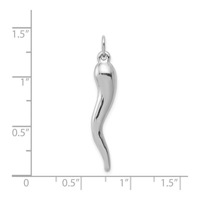 14K White Gold 3-D Horn Pendant – view 5