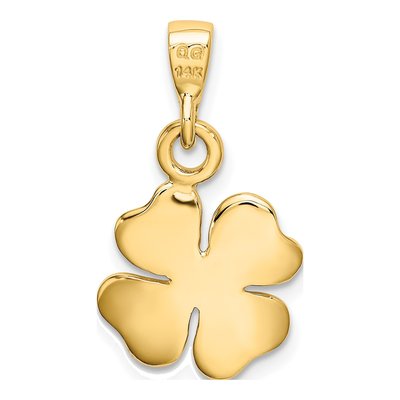 14K Yellow Gold Four Leaf Clover Pendant – view 4
