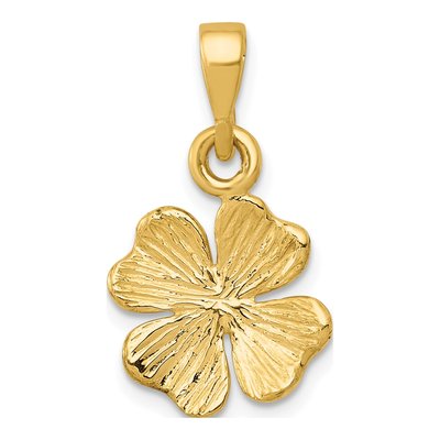 14K Yellow Gold Four Leaf Clover Pendant