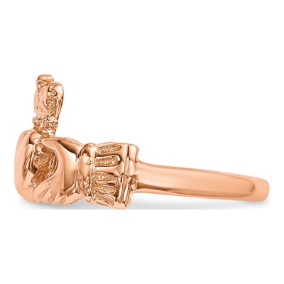 14K Rose Gold Claddagh Ring – view 4
