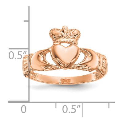 14K Rose Gold Claddagh Ring – view 6