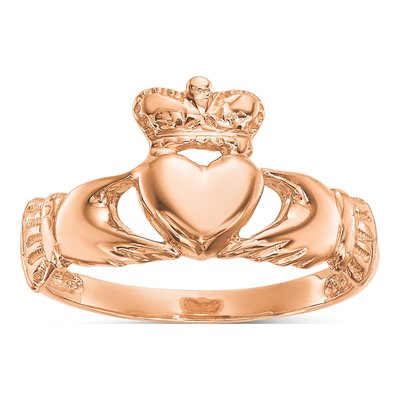 14K Rose Gold Claddagh Ring