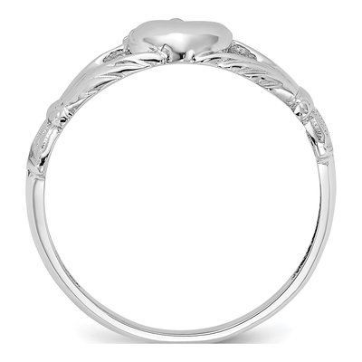 14K White Gold Claddagh Ring – view 3