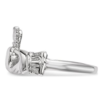 14K White Gold Claddagh Ring – view 4